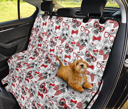 Lovely Yorkshire Terrier Pattern Print Pet Car Back Seat Cover