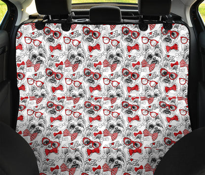 Lovely Yorkshire Terrier Pattern Print Pet Car Back Seat Cover