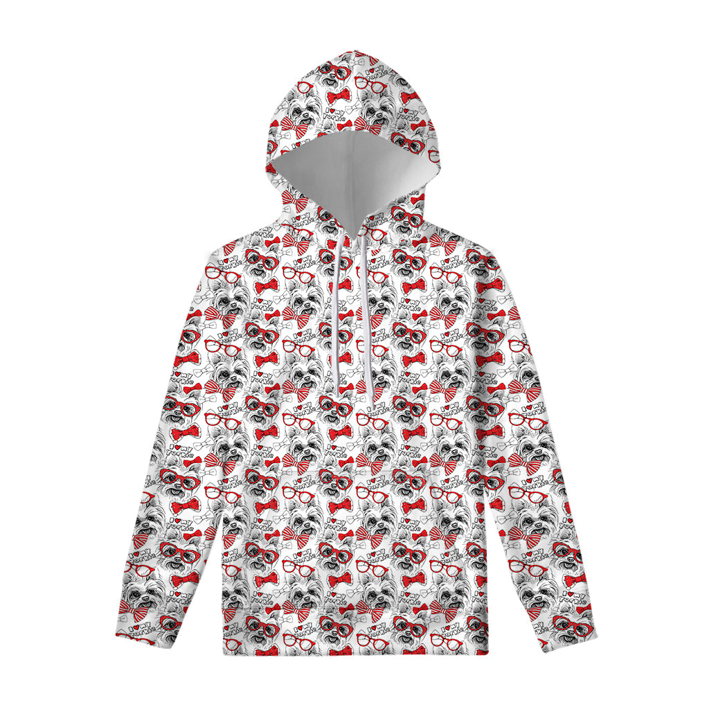 Lovely Yorkshire Terrier Pattern Print Pullover Hoodie