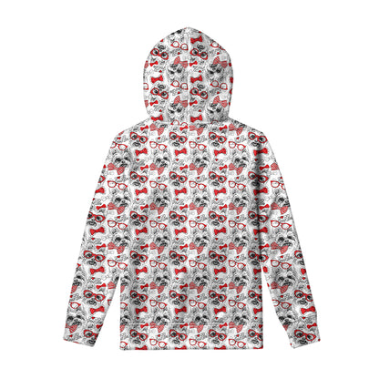 Lovely Yorkshire Terrier Pattern Print Pullover Hoodie