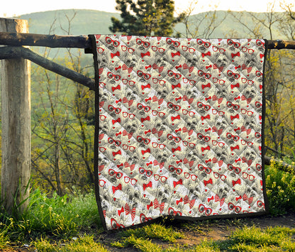 Lovely Yorkshire Terrier Pattern Print Quilt