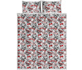 Lovely Yorkshire Terrier Pattern Print Quilt Bed Set
