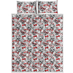 Lovely Yorkshire Terrier Pattern Print Quilt Bed Set