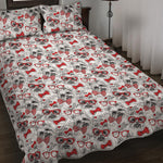 Lovely Yorkshire Terrier Pattern Print Quilt Bed Set
