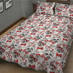 Lovely Yorkshire Terrier Pattern Print Quilt Bed Set