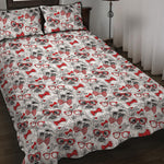 Lovely Yorkshire Terrier Pattern Print Quilt Bed Set