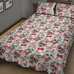 Lovely Yorkshire Terrier Pattern Print Quilt Bed Set