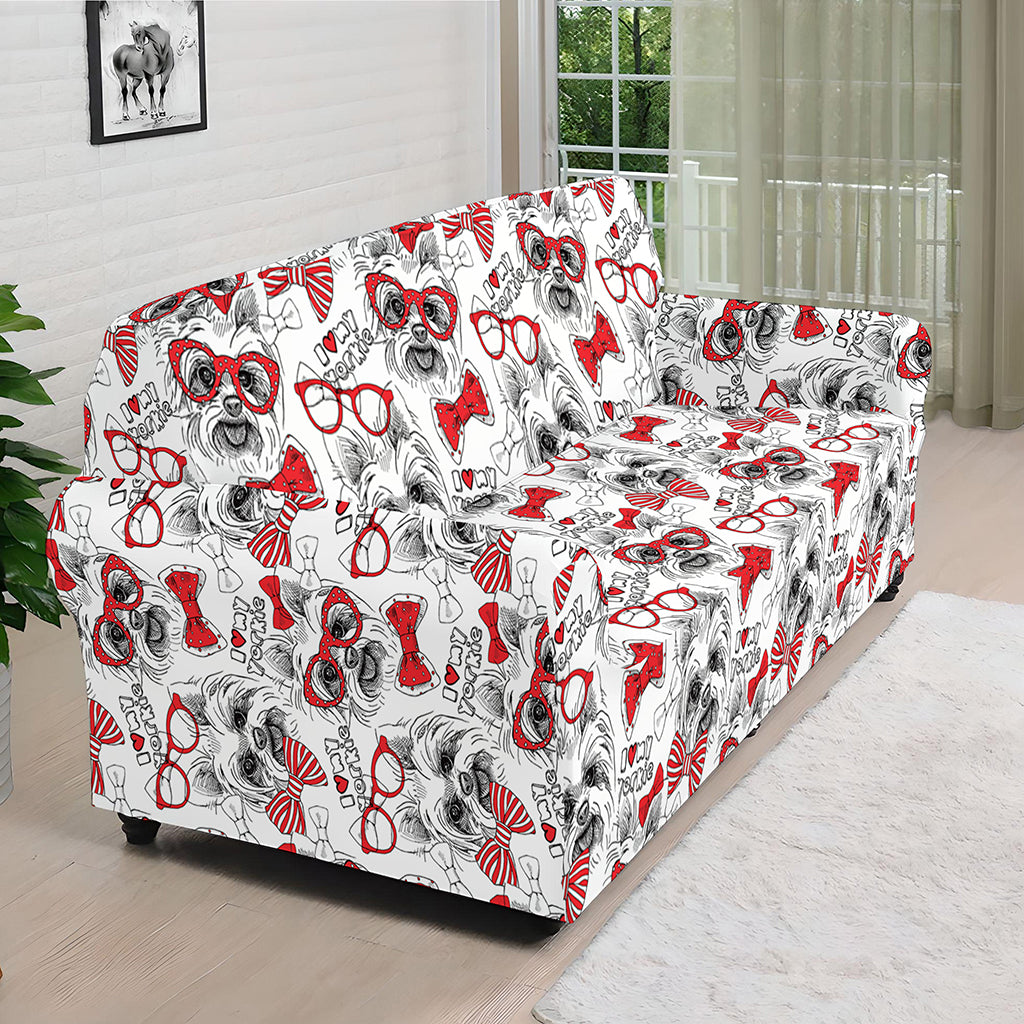 Lovely Yorkshire Terrier Pattern Print Sofa Cover