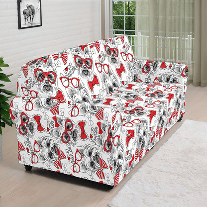 Lovely Yorkshire Terrier Pattern Print Sofa Cover