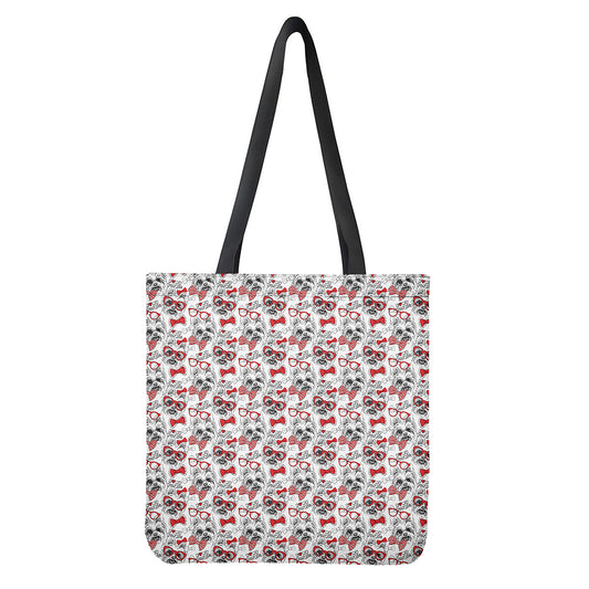 Lovely Yorkshire Terrier Pattern Print Tote Bag