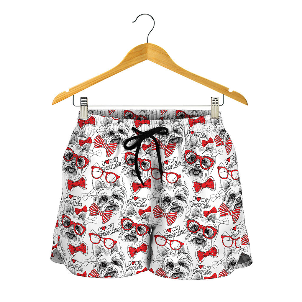 Lovely Yorkshire Terrier Pattern Print Women's Shorts