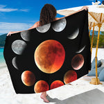 Lunar Eclipse Cycle Print Beach Sarong Wrap