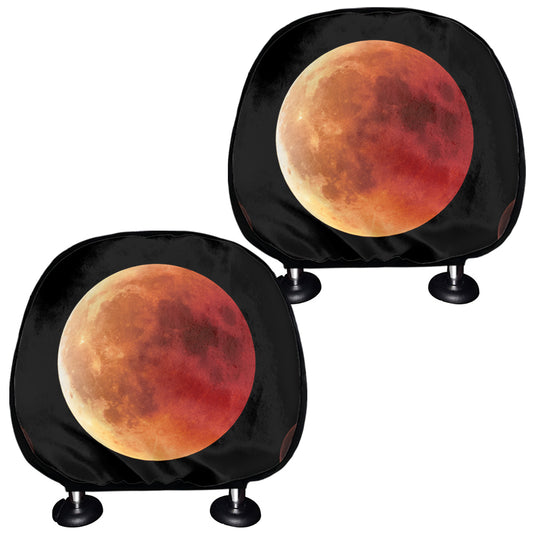 Lunar Eclipse Cycle Print Car Headrest Covers