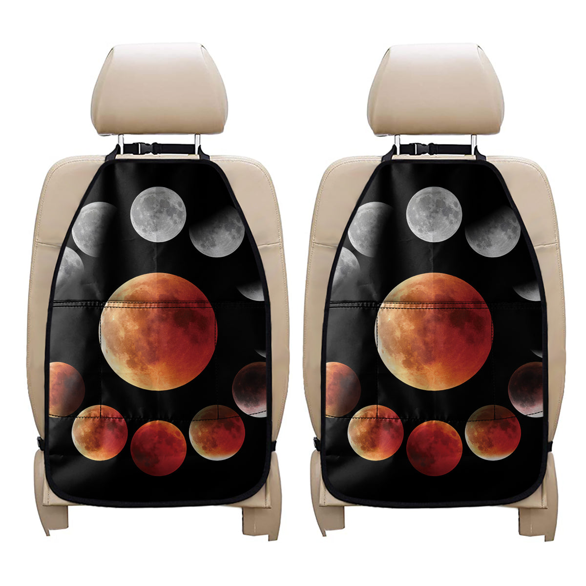 Lunar Eclipse Cycle Print Car Seat Organizers