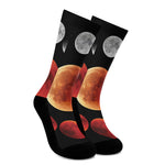 Lunar Eclipse Cycle Print Crew Socks