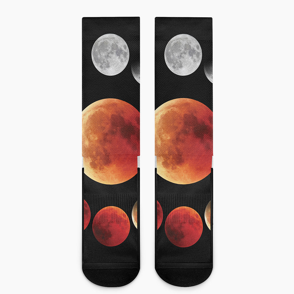 Lunar Eclipse Cycle Print Crew Socks