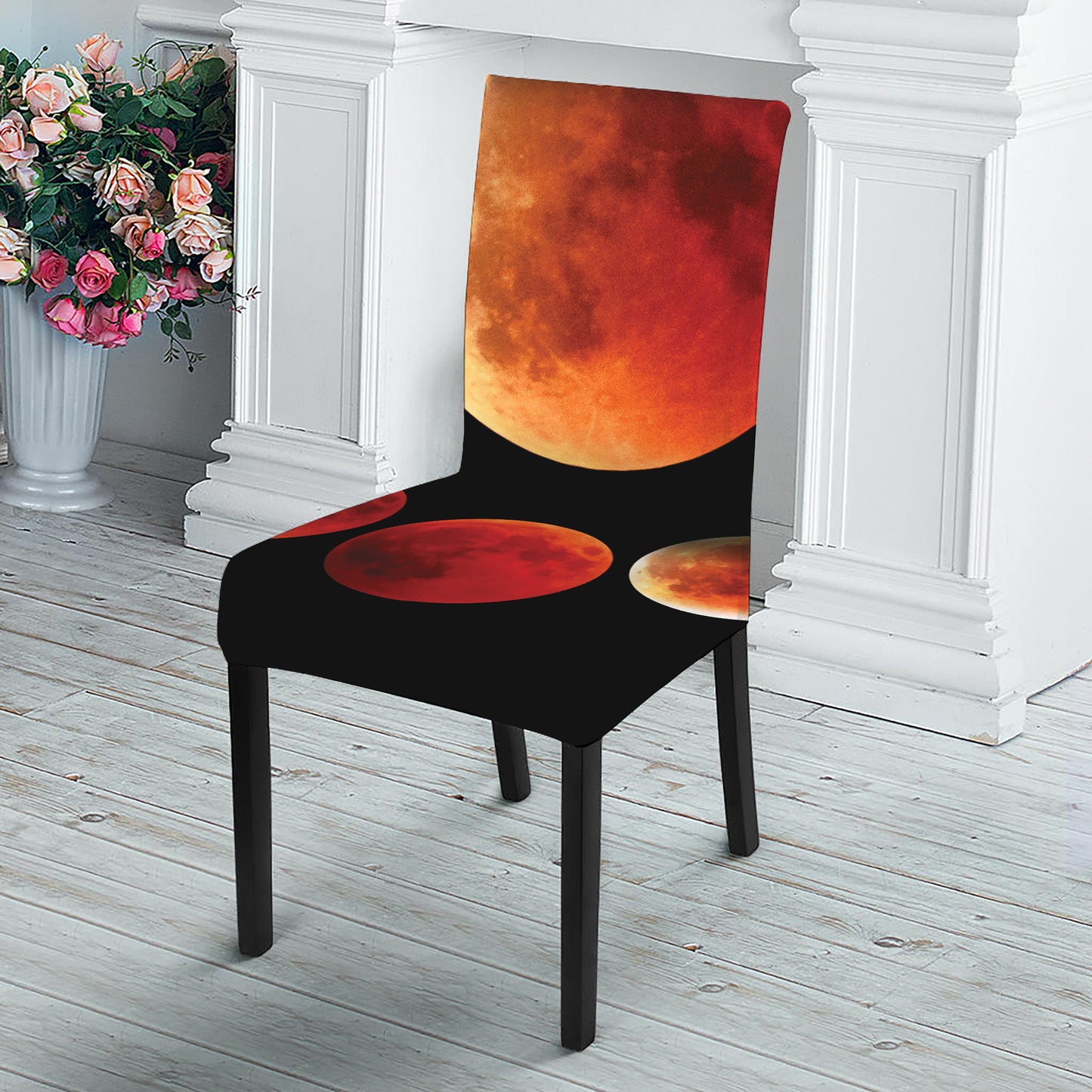 Lunar Eclipse Cycle Print Dining Chair Slipcover