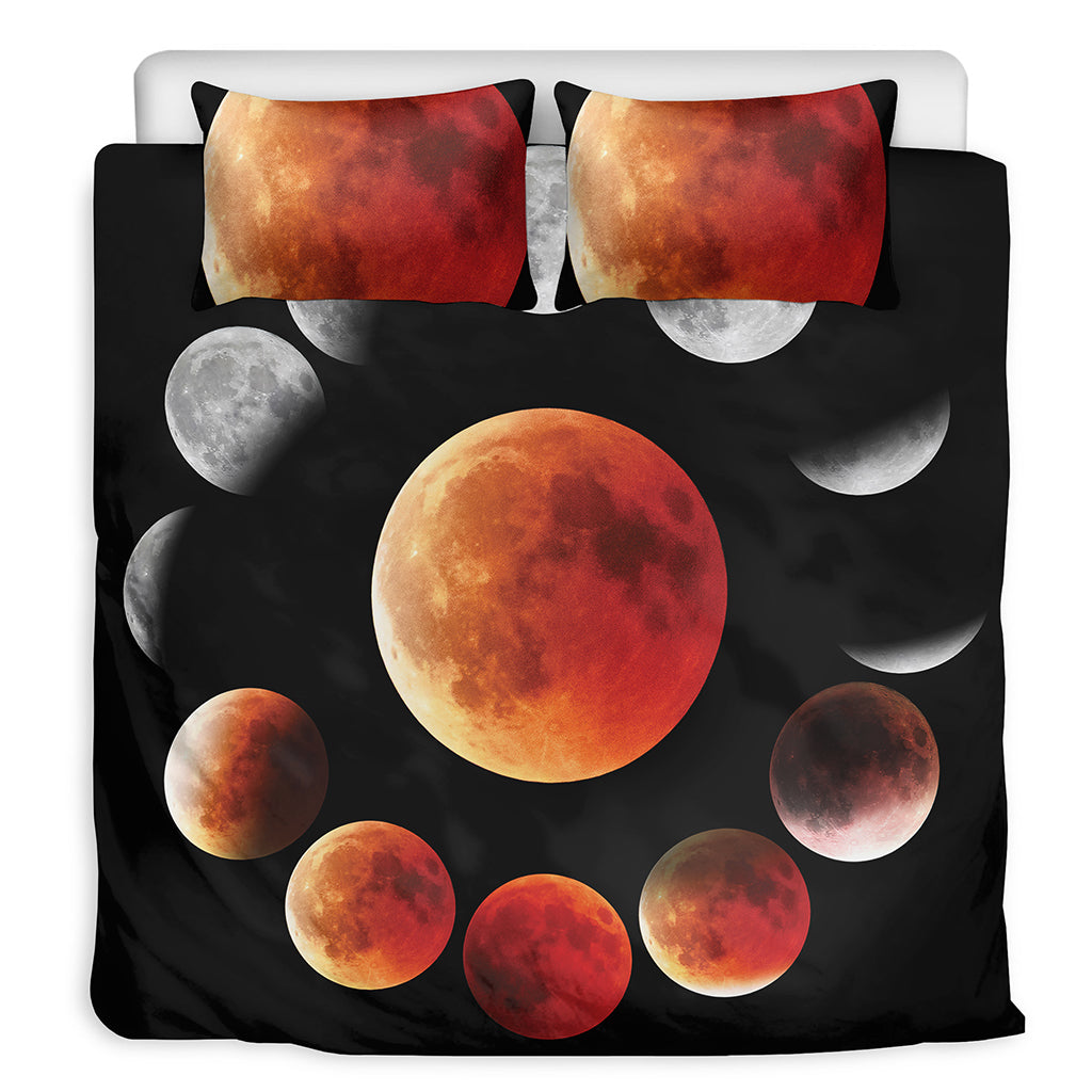 Lunar Eclipse Cycle Print Duvet Cover Bedding Set