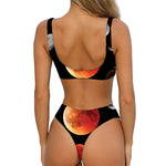 Lunar Eclipse Cycle Print Front Bow Tie Bikini