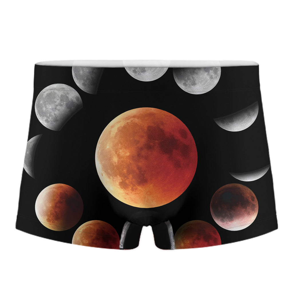 Lunar Eclipse Cycle Print Men's Boxer Briefs