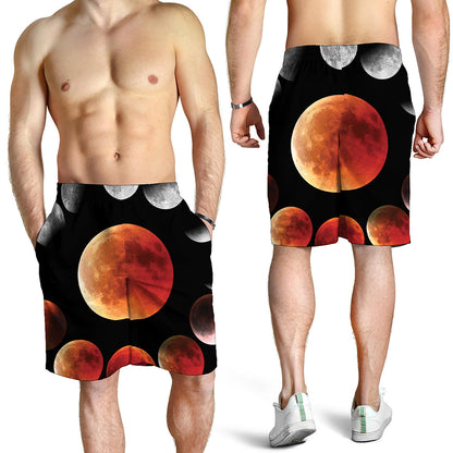 Lunar Eclipse Cycle Print Men's Shorts