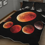Lunar Eclipse Cycle Print Quilt Bed Set