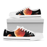 Lunar Eclipse Cycle Print White Low Top Shoes