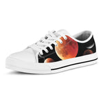 Lunar Eclipse Cycle Print White Low Top Shoes