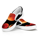 Lunar Eclipse Cycle Print White Slip On Shoes