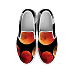 Lunar Eclipse Cycle Print White Slip On Shoes