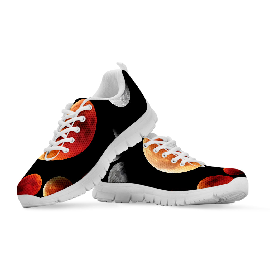 Lunar Eclipse Cycle Print White Sneakers