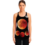 Lunar Eclipse Cycle Print Women's Racerback Tank Top