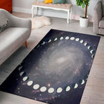 Lunar Phase Cycle Print Area Rug