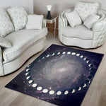 Lunar Phase Cycle Print Area Rug