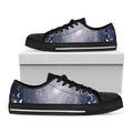Lunar Phase Cycle Print Black Low Top Sneakers