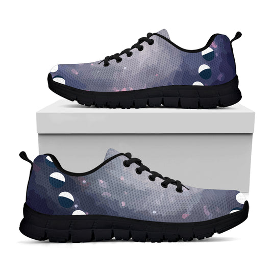 Lunar Phase Cycle Print Black Sneakers