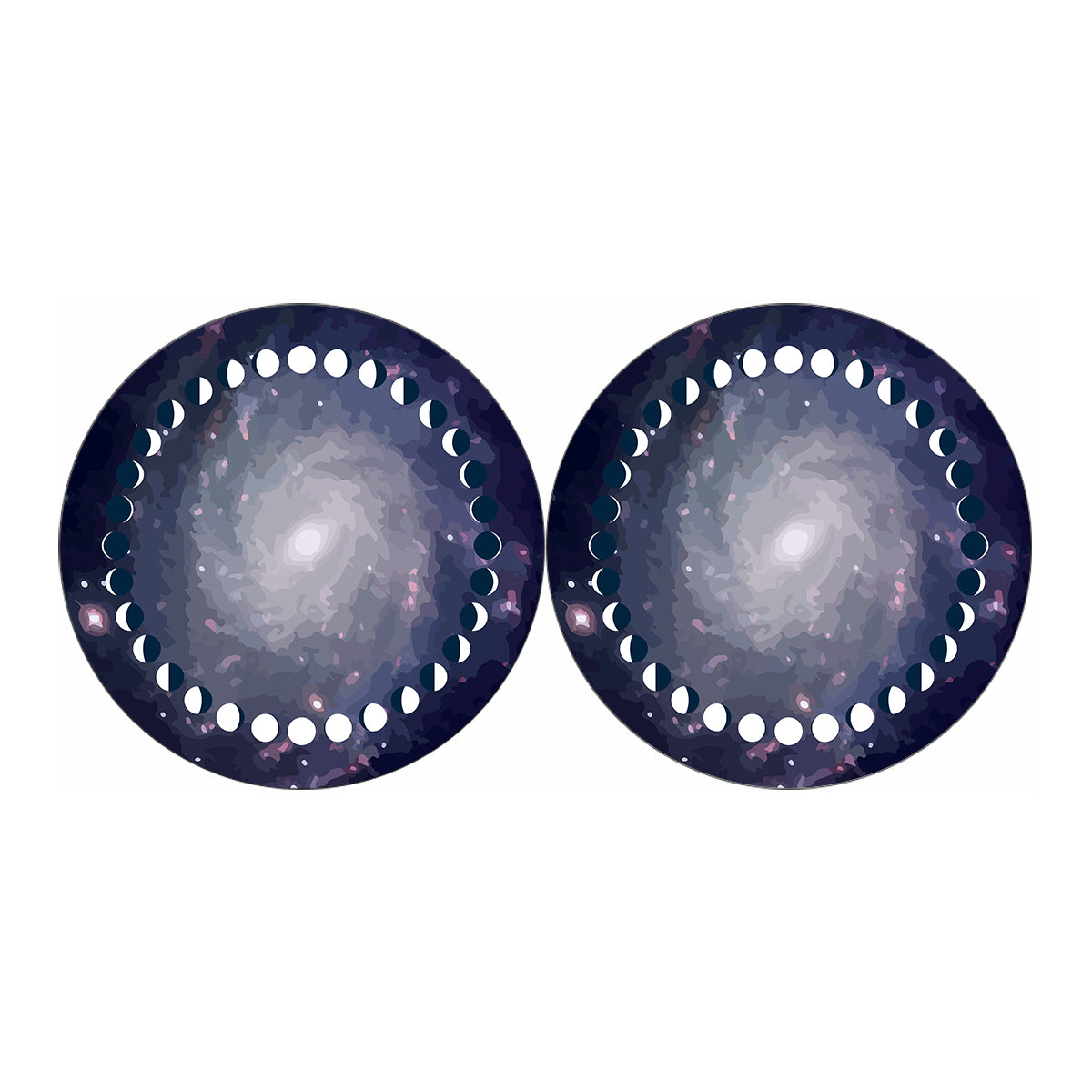Lunar Phase Cycle Print Car Coasters