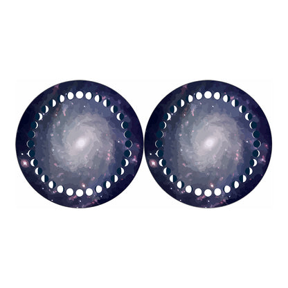 Lunar Phase Cycle Print Car Coasters