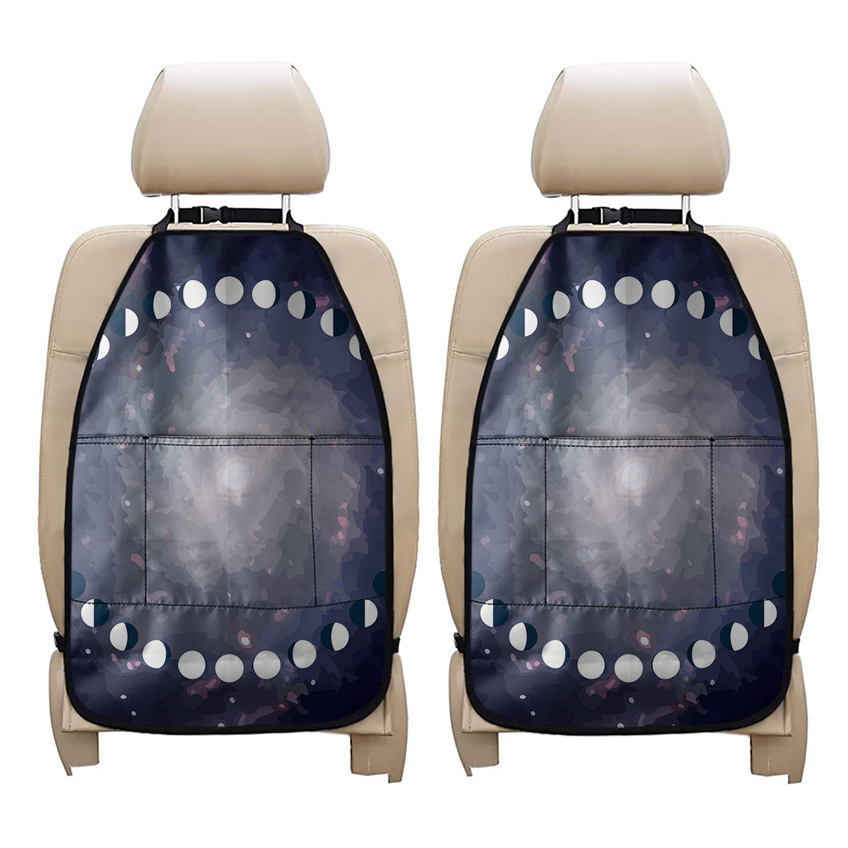 Lunar Phase Cycle Print Car Seat Organizers