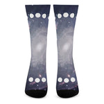 Lunar Phase Cycle Print Crew Socks