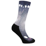 Lunar Phase Cycle Print Crew Socks