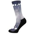Lunar Phase Cycle Print Crew Socks