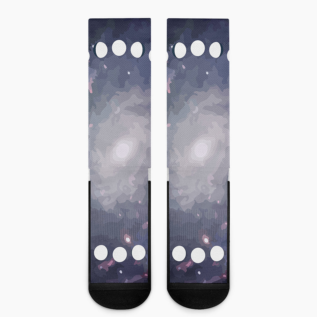 Lunar Phase Cycle Print Crew Socks