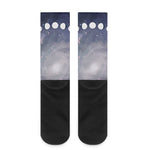 Lunar Phase Cycle Print Crew Socks