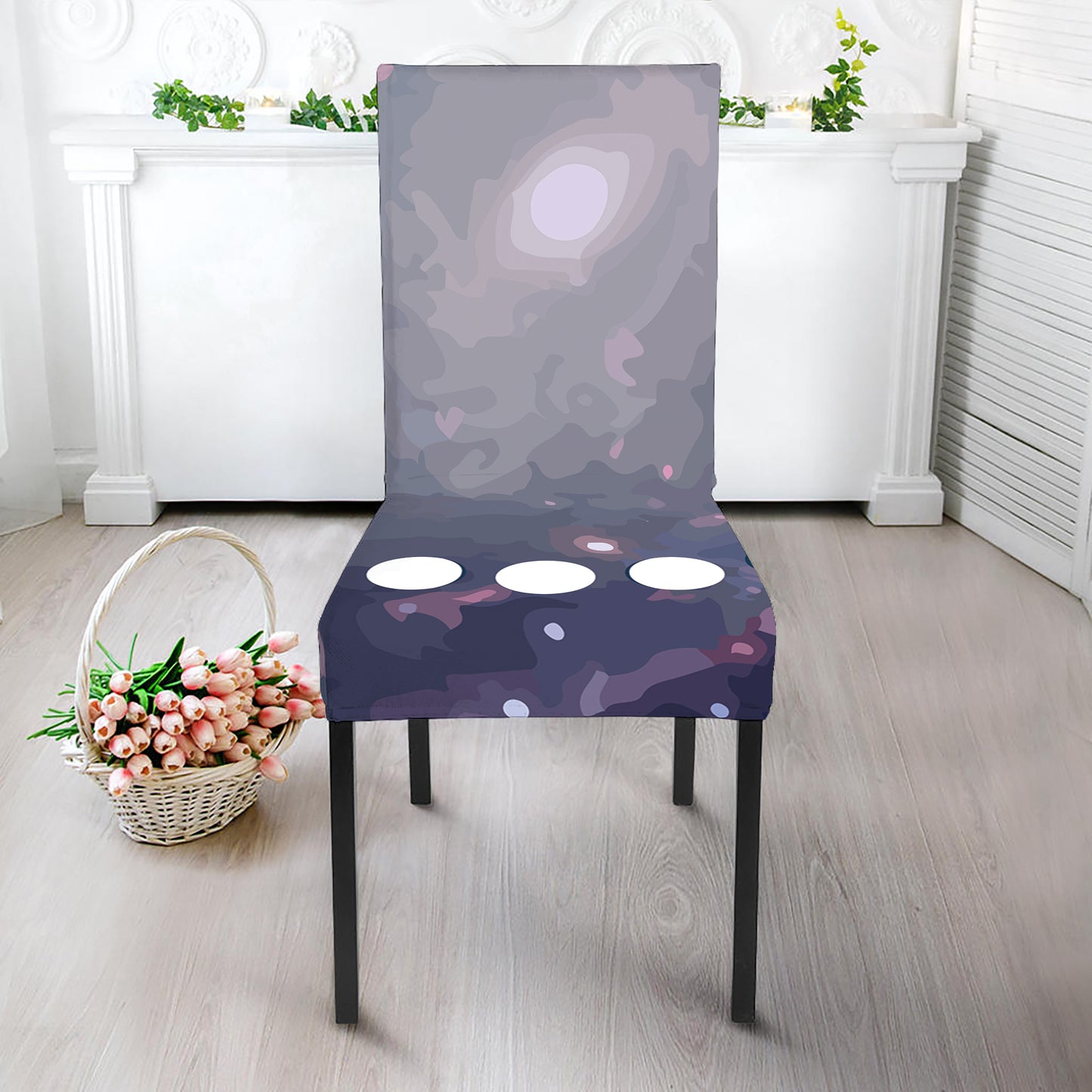 Lunar Phase Cycle Print Dining Chair Slipcover