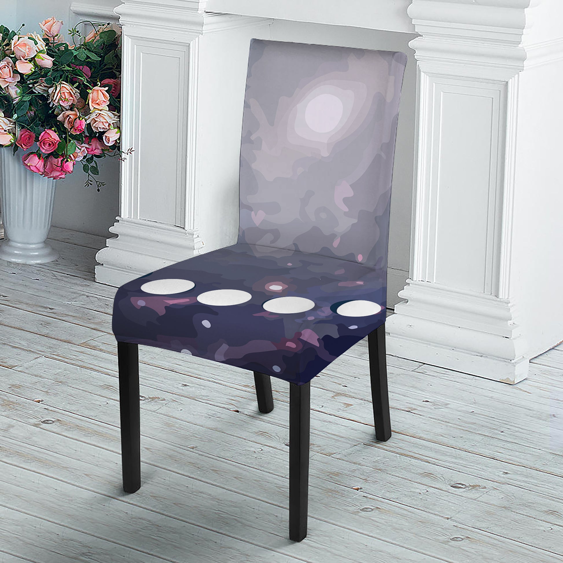 Lunar Phase Cycle Print Dining Chair Slipcover