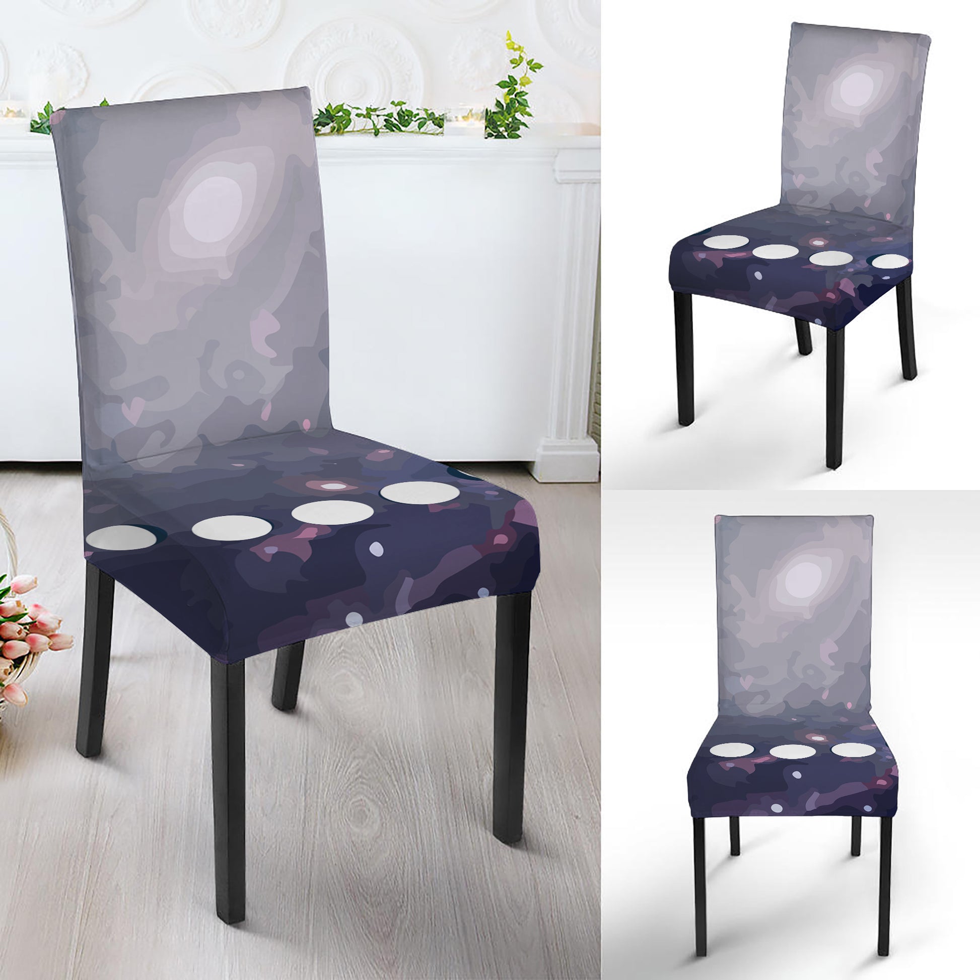 Lunar Phase Cycle Print Dining Chair Slipcover