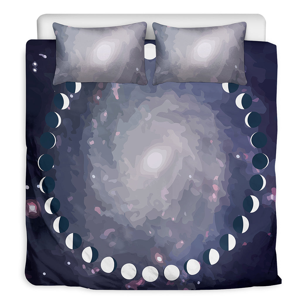 Lunar Phase Cycle Print Duvet Cover Bedding Set