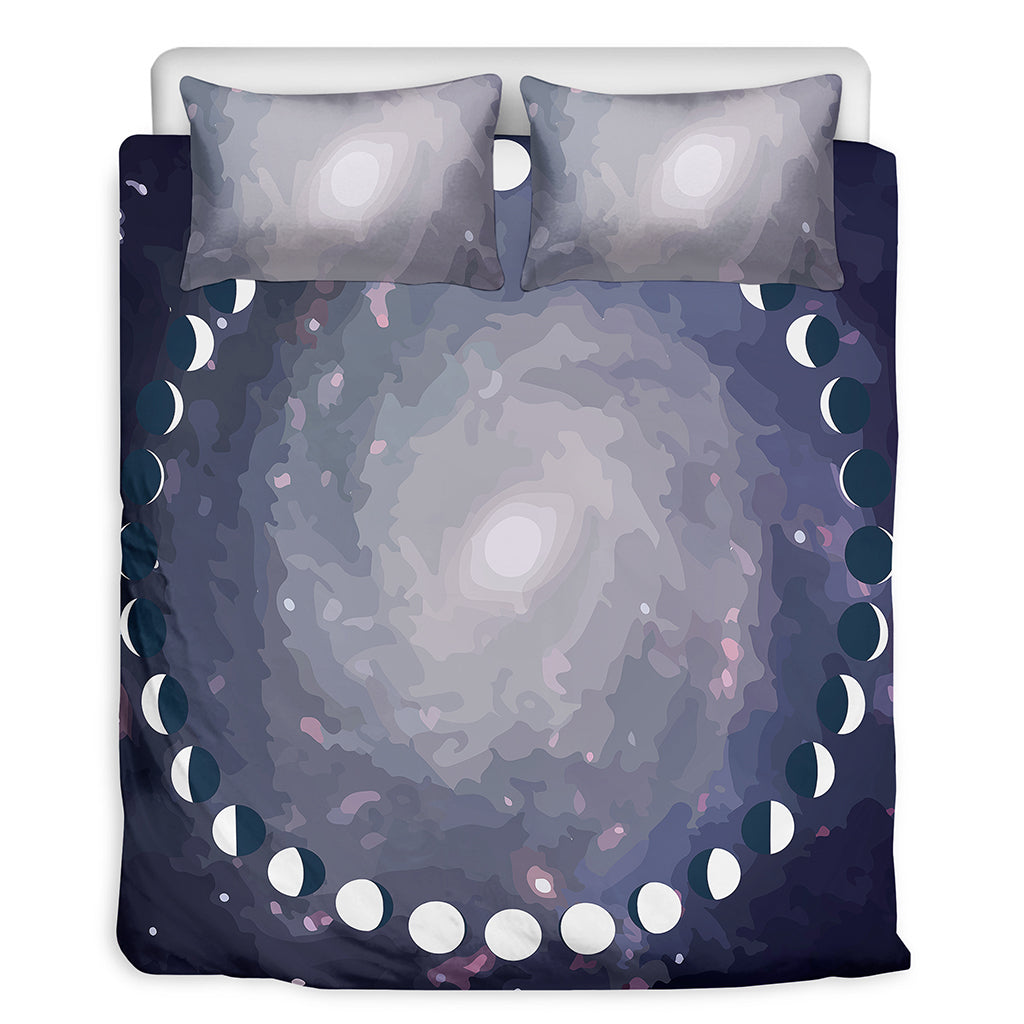 Lunar Phase Cycle Print Duvet Cover Bedding Set