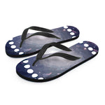 Lunar Phase Cycle Print Flip Flops
